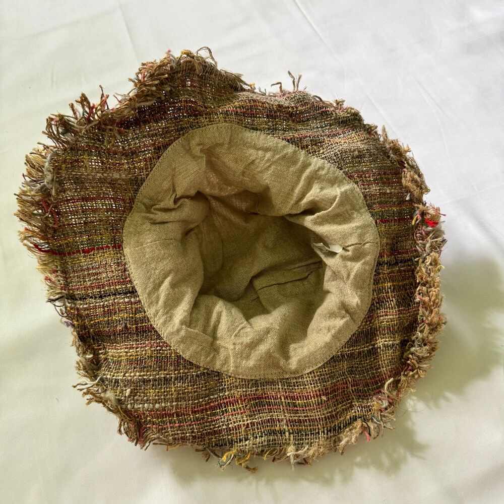 Hemp Bucket Hat Fringe Multi Color Beach Boho Summer - Picture 3 of 5